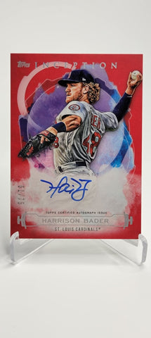 2019 Topps Inception Harrison Bader Red Auto RES-HB #'d 61/75 - 2019 Topps Inception Harrison Bader Red Rookie & Emerging Stars Auto RES-HB #'d 61/75