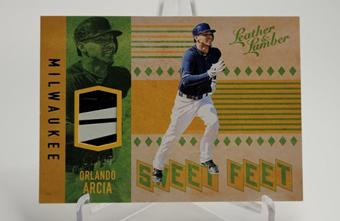 2019 Panini Leather & Lumber Orlando Arcia Sweet Feet Player Used Cleat Patch SF-OA #'d 07/25!! - 2019 Panini Leather & Lumber Orlando Arcia Sweet Feet Player Used Cleat Patch SF-OA #'d 07/25!!